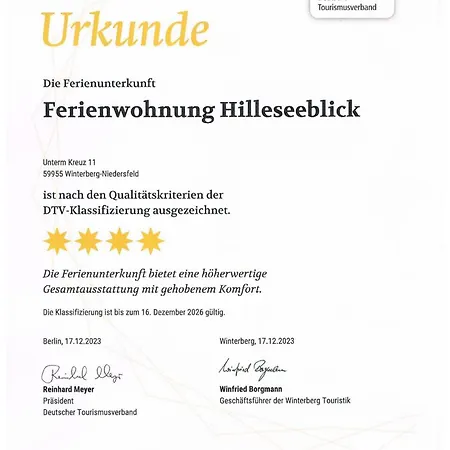 Appartement Hilleseeblick Winterberg